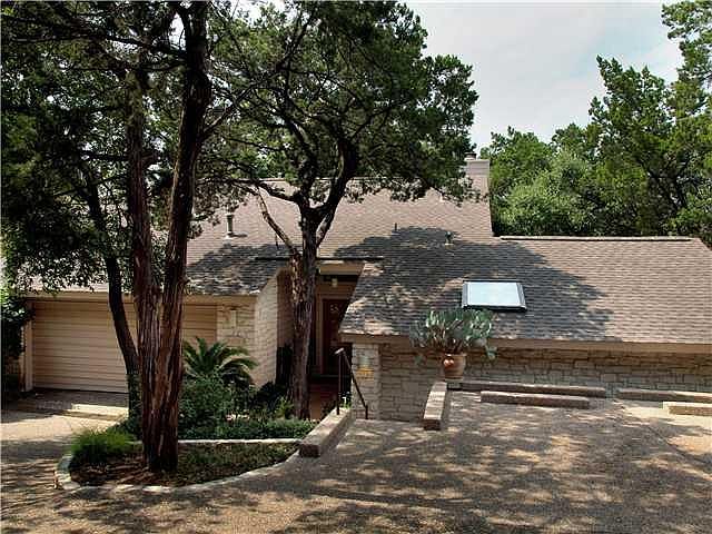 Entrance with two-car garage