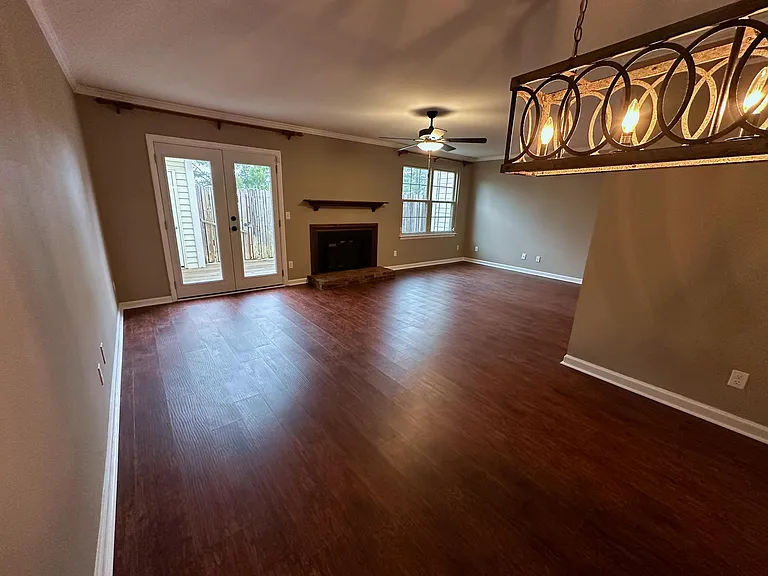 Living Room with wood burning fireplace