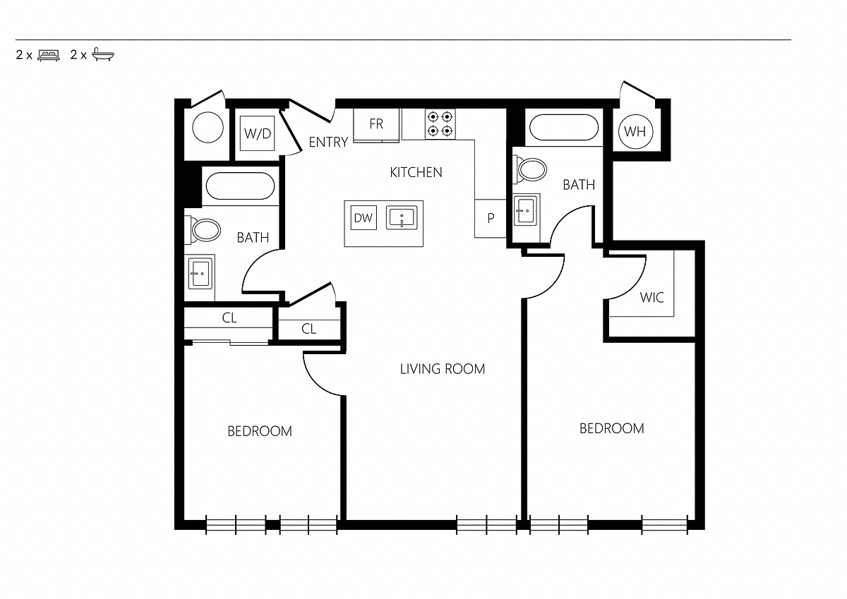 Floor plan 2x2E
