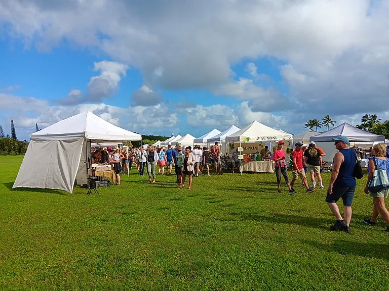 Every Saturday In Princeville You can experience the best market on the entire island.
Find local eats and homemade dishes as well as well as wonderful local made jewelry.
The farmers market is sure to please all. There are many farmers to buy from.