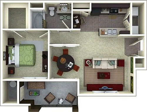 Floor plan 1X1B