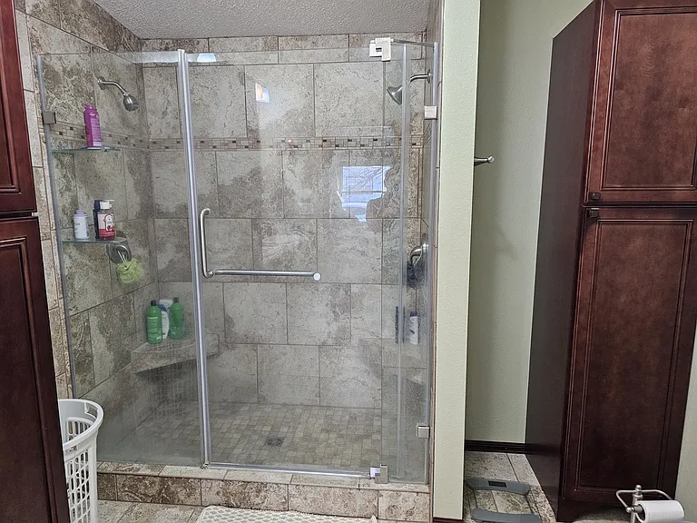 Master bathroom double shower