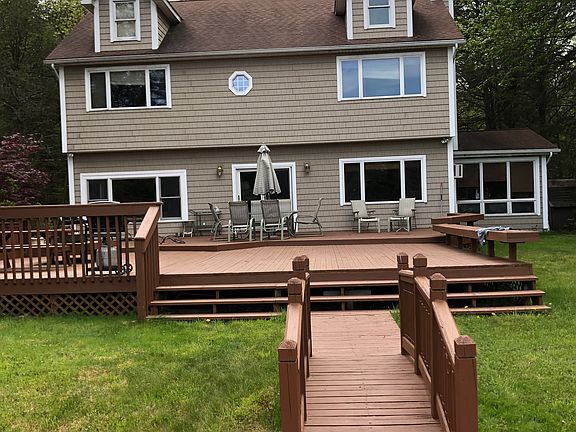 Lakeside view of house