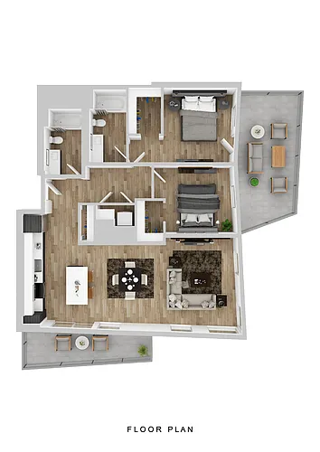 Floor plan Sitka - 2 Bed C2 Two Patios