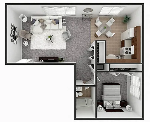 Floor plan 1 Bedroom 1 Bath 700 sq ft