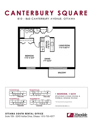 Floor plan Renovated 1 Bedroom