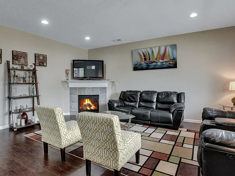 Living room with fireplace