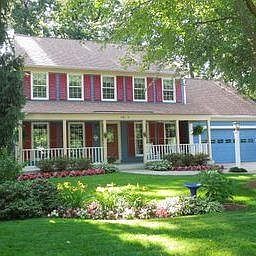 Beautiful front yard; porch