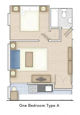 Floor plan 1 bedroom 1 bath
