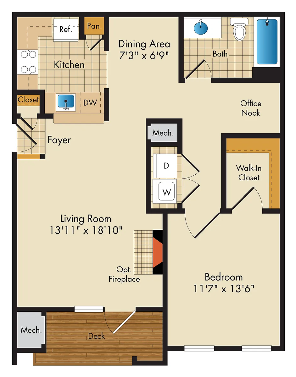 Floor plan 1 Bed 1 Bath