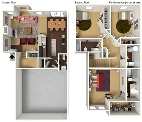 Floor plan 3BR 2.5BA 2-Car Garage