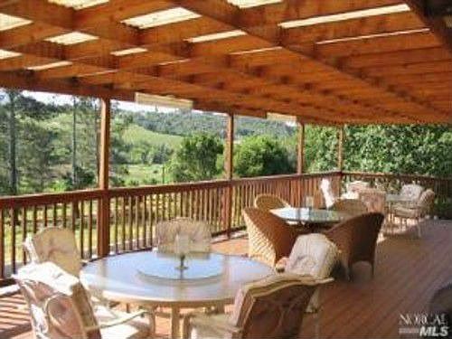 Deck with views of the forest and vineyards