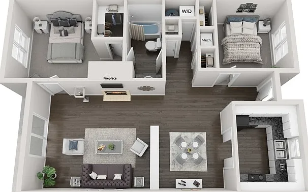 Two Bedroom One Bathroom 980 sqft Two Bedroom One Bathroom 980 sqft