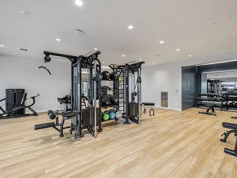 Free weights, medicine balls and a great space to stretch