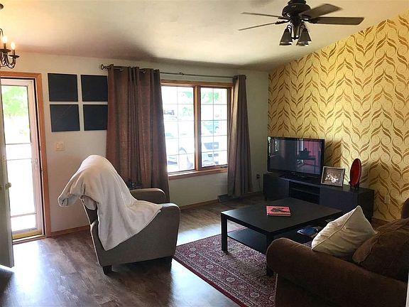 Front door and living room view