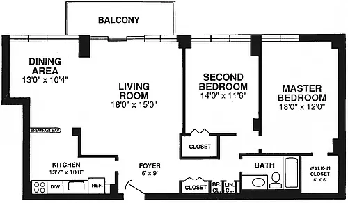 Floor plan 2 Bdrm - Deluxe