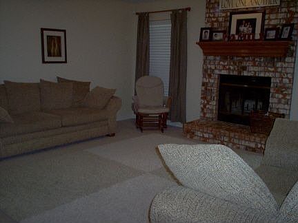 Family room with fireplace