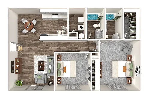 Floor plan Two Bedroom Two Bathroom