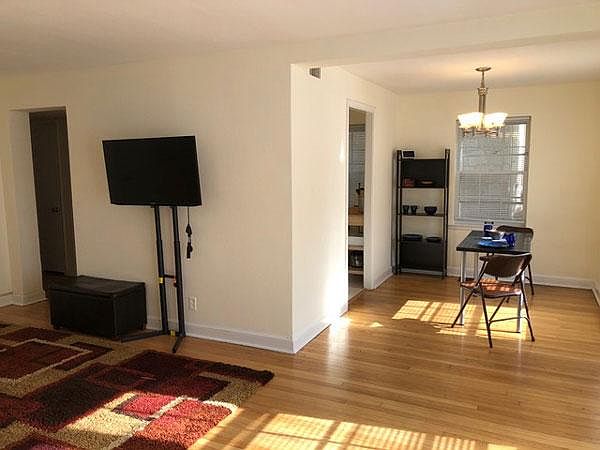 L shaped living room dining area