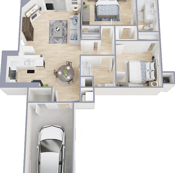 Santa Cruz I WITH ATTACHED GARAGE Floorplan Diagram