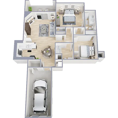 Floor plan Santa Cruz I WITH ATTACHED GARAGE