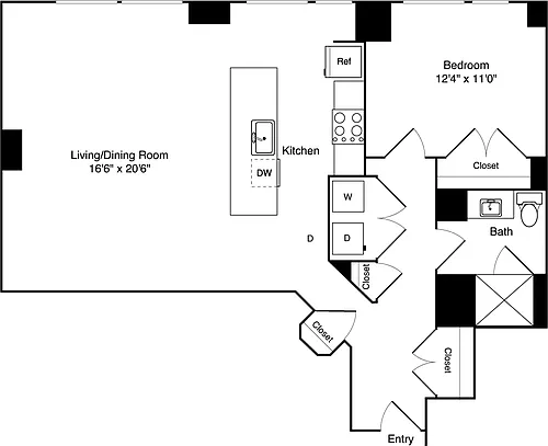 Floor plan 1 Bedroom I