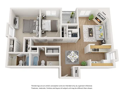 Floor plan 2 Bedroom 2 Bath