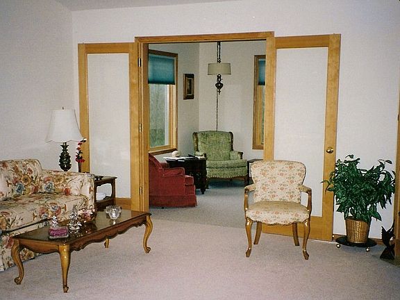 Living Room with Porch in background
