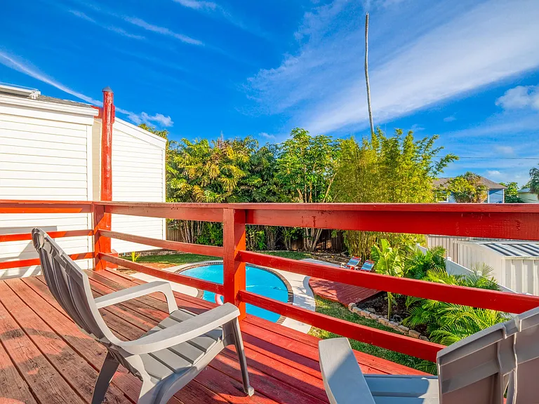 Southern facing master bedroom deck.