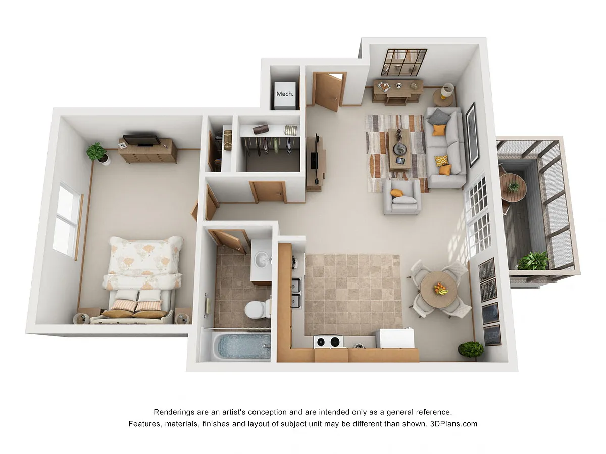 Floor plan One Bedroom B