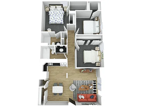 Floor plan 3 BR - 2 BTH