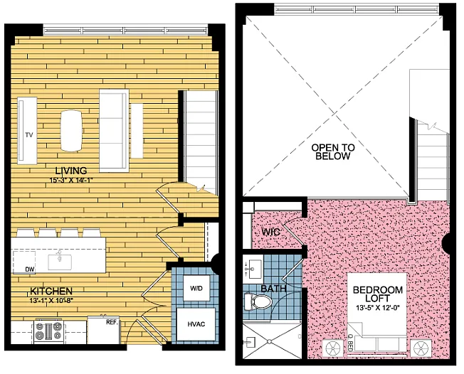 Floor plan 1 Bed | 1 Bath