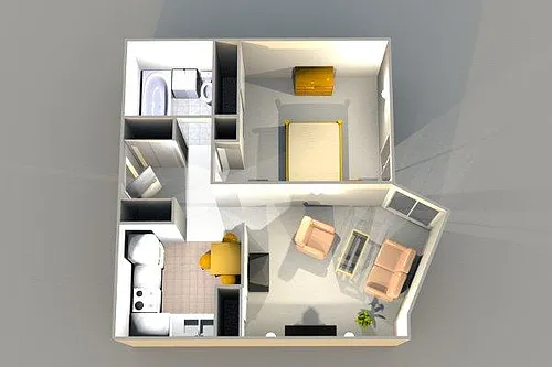 Floor plan Large 1 Bedroom
