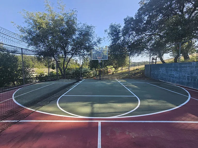 Sports court and batting cage