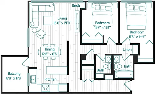 Floor plan 2X15 A