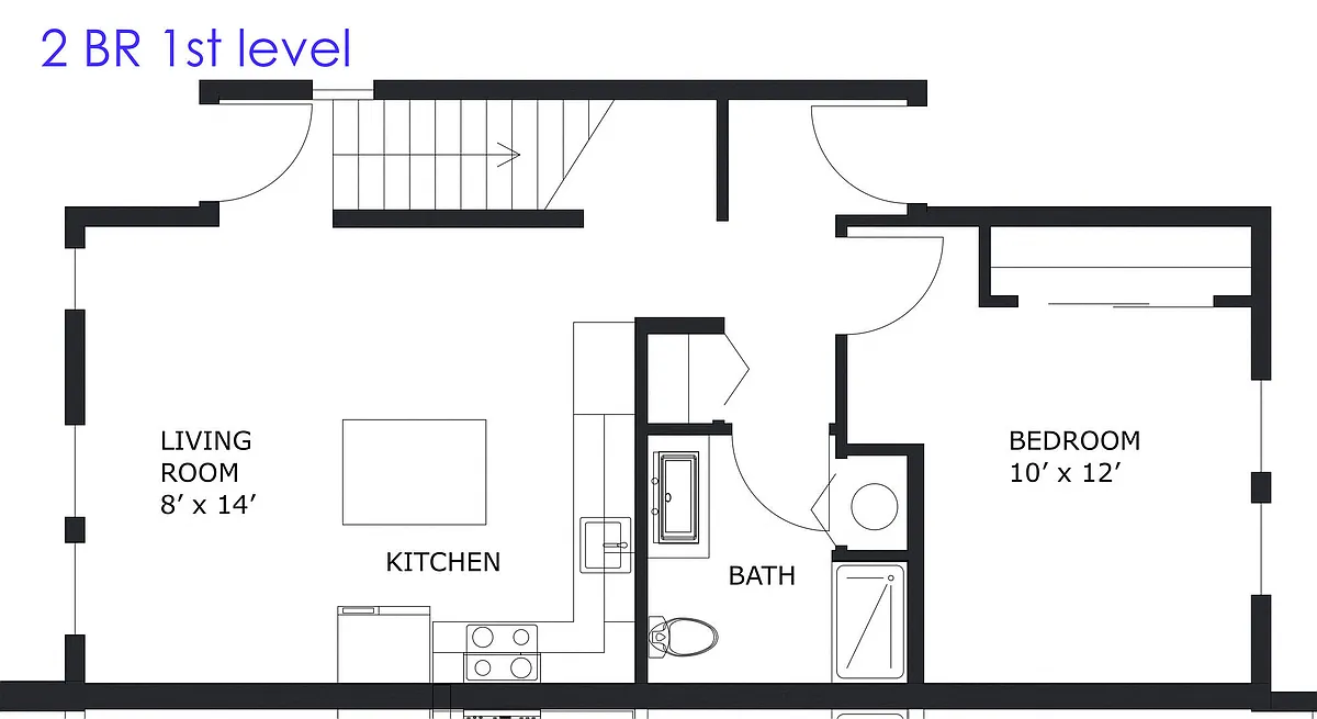 Floor plan 2 Bed 2 Bath B