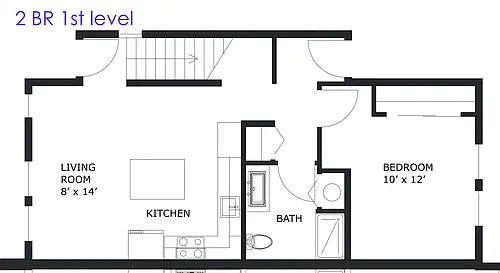 Floor plan 2 Bed 2 Bath B