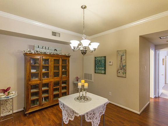 Dining area, high ceilings