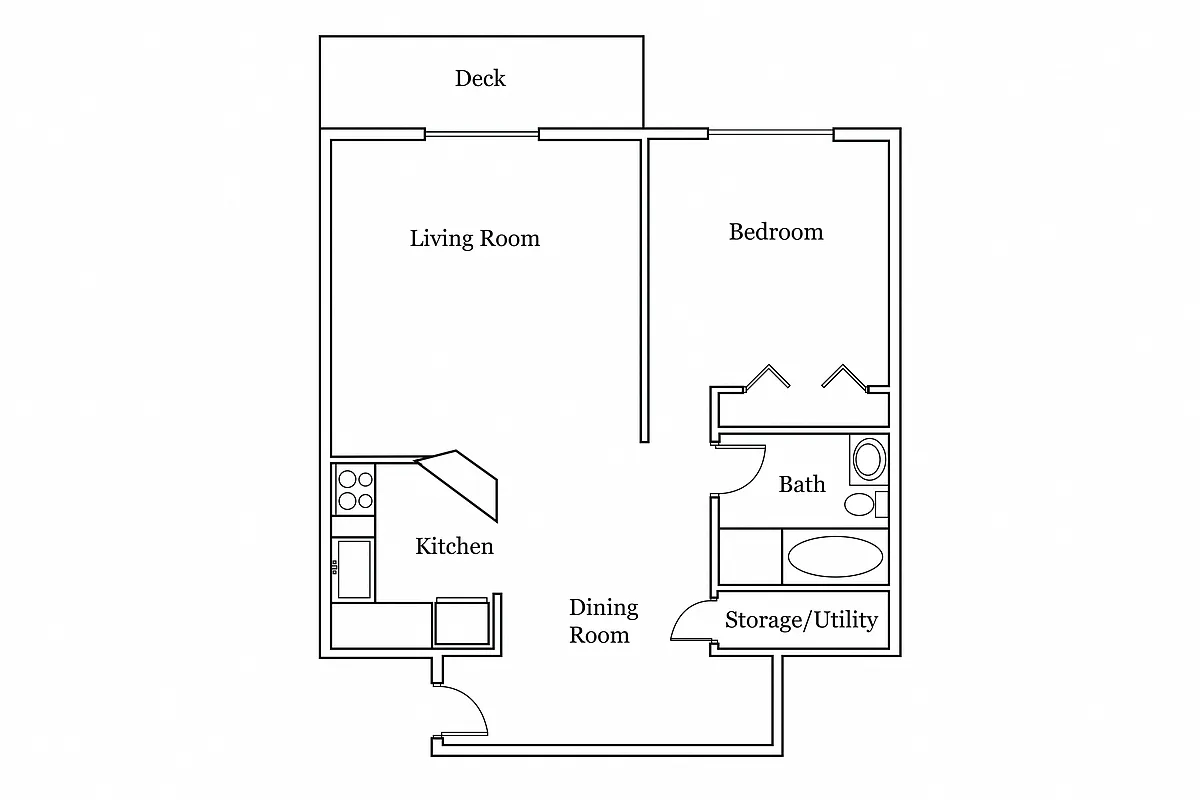 Floor plan 1 Bedroom 1 Bathroom