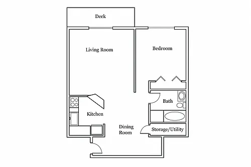 Floor plan 1 Bedroom 1 Bathroom