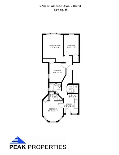 Floor plan 3 Bedroom - 2 Bathroom