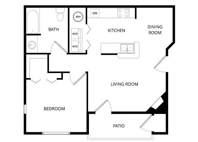 Floor plan Small 1 Bedroom
