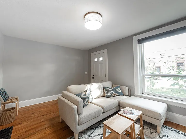 Entryway has great space for a bench and a bookcase or coat rack