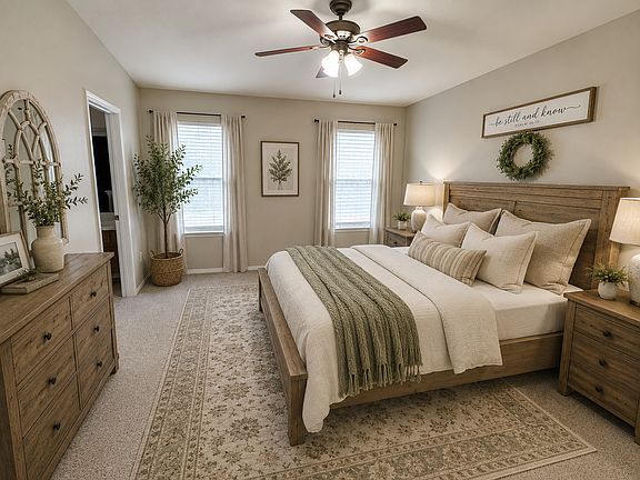 Primary bedroom- virtually staged