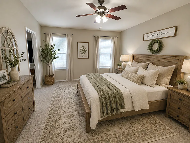 Primary bedroom- virtually staged