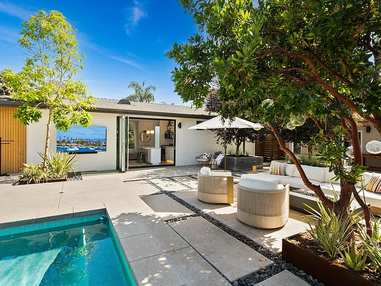 Guest house with large outdoor TV