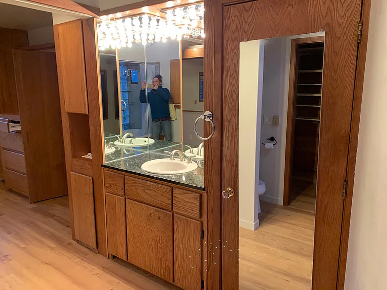 master bathroom sink and custom vanity