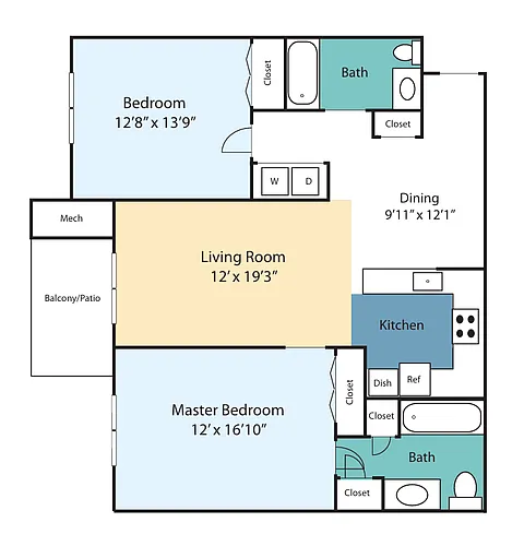 Floor plan Two Bedroom Laurel