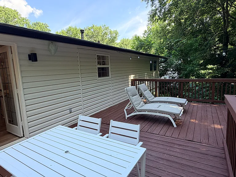 Back deck. The yard is not fenced.