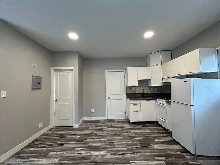 View in Living Room to bathroom and bedroom door